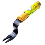 ISSIKI Hand Weeder Weed Remover Tool 7-1/2 inch Stainless Steel with Wooden Handle for Gardening