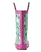 OAKI Kids Rubber Rain Boots with Easy-On Handles, Green Floral, 11T US Toddler