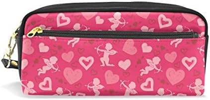 ColourLife Cupid Arrow Leather Zipper Pencil Case Holder Pouch Makeup Cosmetic Bagsfor Men Women Kids