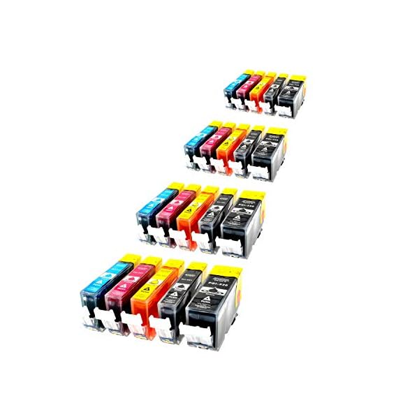 20er Set Druckerpatronen incl. Chips für Canon PIXMA 20ml & farbig 10ml, kompatibel zu PGI-520bk / CLI-521bk / CLI-521c / CLI-521m / CLI-521y