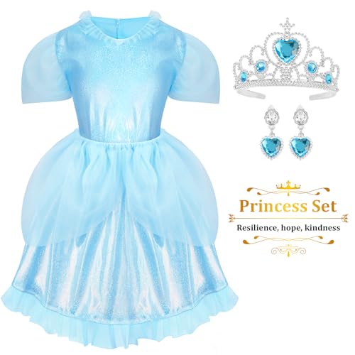 LIMIROLER Princess Dress Up Clothes for Little Girl Role Play Costume Gift Set Princess Dress Up Toys for Toddler Girls