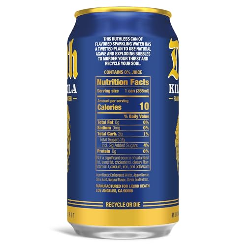 LIQUID DEATH KILLER COLA SPARKLING WATER, 12 FZ