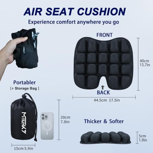 Travel Cushion for Airplane,Portable&Adjustable Air Seat Cushion,Inflatable Cushion for Travel,Coccyx Tailbone Pain Relief Chair Pad