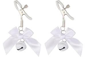 Decixde Body Clamps Adjustable Pressure Body Clips Stainless Steel Body Ring with Bowknot and Bells Body Clamps Non Piercing Body Jewelry Faux Body Jewelry