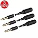 Topoint 3 Pack Gold Plated 3.5mm Headset Audio Jack Extender; Headphone Adapter for Battery Charger Case, Power Case, Juice Pack for Smartphones, Tablets