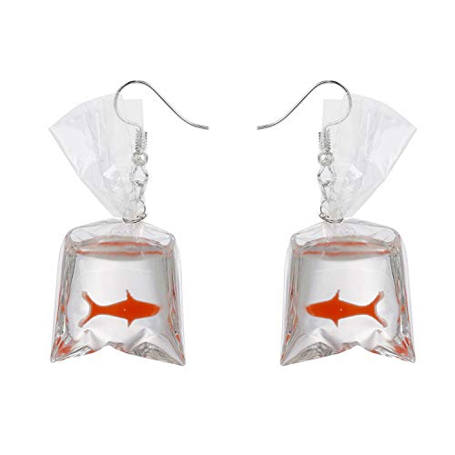 12 Pairs Mixed Wholesale Funny Earrings Set Candy Bag with Fruit Design Creative Earrings Fun Crafty Dangle Earring Funky Cute Hook Earrings Sweet Girls Pineapple Goldfish earrings for Women (1#) - Thumbnail 7