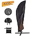 Offset Umbrella Cover, Patio Umbrella Cover for 9ft to 13ft Cantilever Parasol Outdoor Market Umbrellas Cover with Zipper and Water Resistant Fabric Black