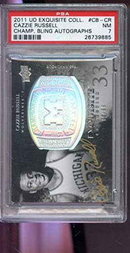 2011-12 Upper Deck Exquisite Collection Championship Bling Cazzie Russell 8/99 Signed AUTO Autograph PSA 7 NM Graded Basketball NBA Card