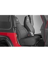 Rough Country 91000   Funda negra de neopreno para asiento (delantero y trasero) de Jeep Wrangler TJ 97 02 4x4