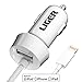 Car Charger, Liger 2.4A MFI Lightning Car Charger with Built-in apple certified 8-Pin Lightning Cable For iPhone 6S,6S Plus,6,6 Plus,5S,5C,5, iPad Air Pro, iPad Mini 1,2,3,4 iPod (White)