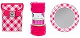 Pink Gingham Locker Bin, Mirror, and Rug Set (3 Piece Bundle)