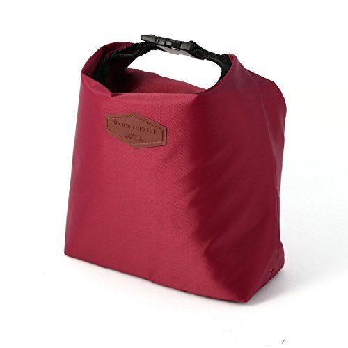 eDealMax en nylon extérieur isothermiques Zippered Déjeuner Dîner de stockage Cooler Sac fourre-tout Bourgogne