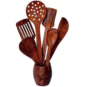 Online Craftbuzz Wooden Handmade Spoons Set (Set 2)