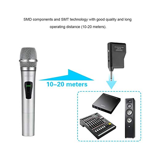 Tralntion XINGMA PC-K6 Portable Rechargeable LED Wireless Microphone Dynamic Handheld Karaoke Mic VHF with Receiver for KTV/Speech - Thumbnail 5
