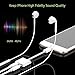 Phone 7 8 X Splitter Dual Lighting Adapter, 2 in 1 Double Lighting Adapter Headphone Jack Converter AUX Female Audio Splitter Cable Support Audio Charge Sync Data Music Control Phone Call iOS 11