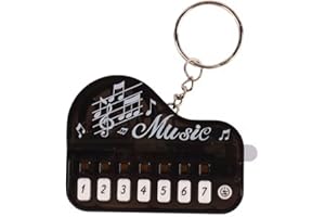 JUNFAMILEE Black Micro Piano Keychain, Portable Keyboard Instrument Keychain, Mini Electronic Keyboard Keychain with Lights, Pianos and Keyboards, Musical Instrument Keychain Accessories Gift, Car Keychain