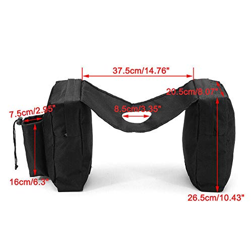 Zqasales ATV UTV Motorcycle Synthetic Leather 2-Strap Saddlebag Tool Bag Heavy-Duty Waterproof Motorcycle Side Saddlebags Saddle Bag Panniers - Thumbnail 4