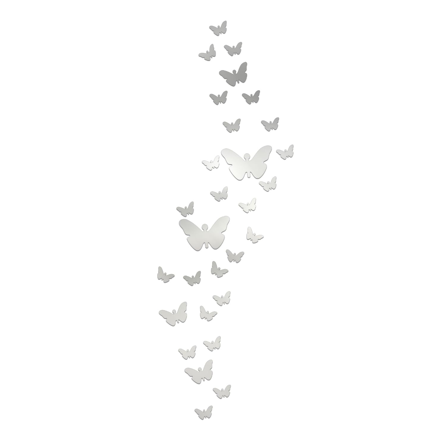 1 Set of 35 Butterfly Mirror Wall Stickers, Acrylic Mirror Stickers, 3D Wall Art Fashion Design, DIY Bedroom Living Room Study Background Wall Decoration