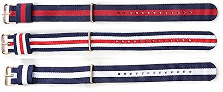 TWOK IIK Generic Women's/Men's ( Unisex) Nylon Watchbands—3 pcs [12MM/18MM/20MM,Three Colors For Each Specification;White /Red;Black / White] (20)