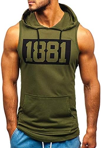 メンズ タンクトップ フード付き Kukoyo 夏服 スポーツウェア トレーニング メンズtシャツ ノースリーブ 無地 トップス パーカー ベスト ジム用 筋トレ インナー フィットネス 男性 おしゃれ かっこいい ボディビル スポーツ ジム 大きいサイズ Indees In