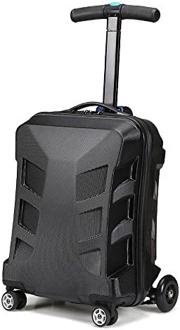 CYYR Unisex Multi-functional Suitcase Scooter Travel Trolley Luggage ,Black