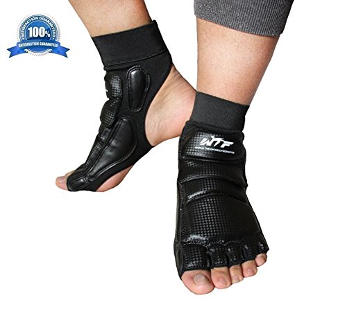 Mcolics Taekwondo Training Boxing Foot Protector Gear Martial Arts Fight Boxing Punch Bag Sparring MMA UFC Thi Feet Support for Men Women Kids Children (Black, Large)