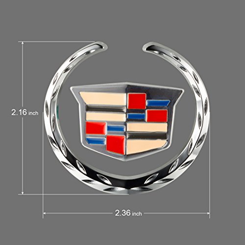 Deselen - EBS-BT08 - Cadillac Emblem Logo Symbol Metal Decals Labeling Car Stickers for Escalade ATS SRX XTS CTS XT5 XLR, Hitch Tailgate Hood Emblem, 1 Pack