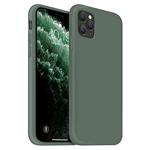Ouxul Iphone 11 Pro Max Case Slim Liquid Silicone Case Compatible With Iphone 11 Pro Max 6 5 Inch Full Body Microfiber Lining Protective Case Forest Green Pricepulse