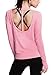 Ssyiz Cute Yoga Shirts Activewear Gym Workout Clothes Sports Crop Tops for Women (Lake Blue, XL)