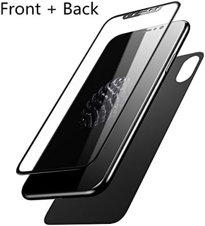 IPhone X Screen Protector, [Front + Back] Tempered Glass Anti-Bubble High Definition Clear Screen Shield Lifetime Replacements Warranty
