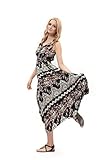 Dilanni Women's Summer Long sleeveless BOHO Dress Beach Sundress Ice Silk Dress(S-3XL)