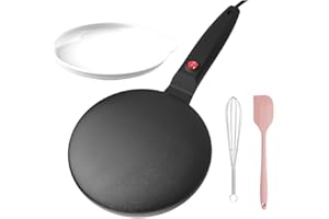 Vernijtrdy Nonstick Coating Electric Crepe Maker 600W Handheld Pancake Maker Electric Round Griddle for Pancakes US Plug