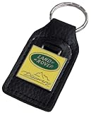 Land Rover Discovery Leather and Enamel Key Ring Key Fob
