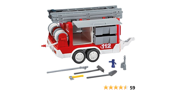Amazon Com Playmobil 7485 Fire Trailer New Toys Games