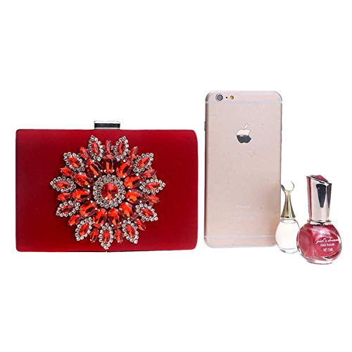 YOUTO Evening Party Clutch Bags Night Party Bags Rhinestone Flower Women's Clutches Evening Bag Clutch Purse Bags Special Occasion Evening Handbags Evening Clutches Purses - Thumbnail 4