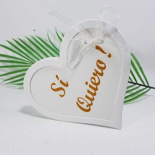 Porta Alianzas de Boda Corazon Si Quiero : Amazon.es ...