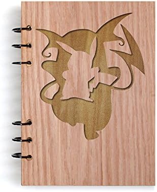 Pokemon Pikachu Raichu Evolution Handmade Art Wood Notebook Refillable Diary Sketchbook Daily Notepad Notebook Cover Wood Journal Gifts