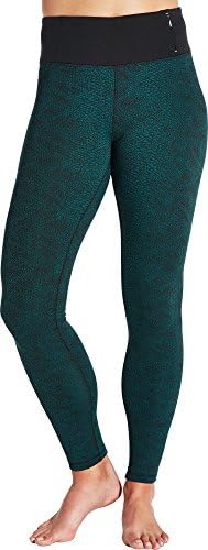 CALIA by Carrie Underwood Womens Jacquard Leggings (Caviar/Deep Teal, S)