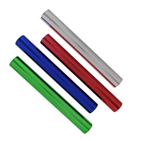 Get-Out-Aluminum-Relay-Running-Baton-4-Pack--12-Inch-Metal-Baton-Sticks-in-Red-Blue-Green-Silver-for-Track-Field