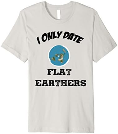 Mens Flat earth t-shirt Large Silver