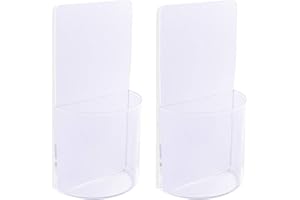 ZC GEL Remote Control Holder Wall Mount Damage-Free 2 pack, Clear Adhesive Remote Holder For Bed Sturdy Storage Box To Hold Remotes Eyeglasses Pen Key For RV,Bedroom,office