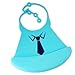 Cute Baby Bibs - Silicone with Crumb Catcher - Little Prince in Blue