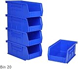 Rhino Tuff Bin20 Plastic Storage Bin Pack 24 Small Open Front 106x187x76mm view 3