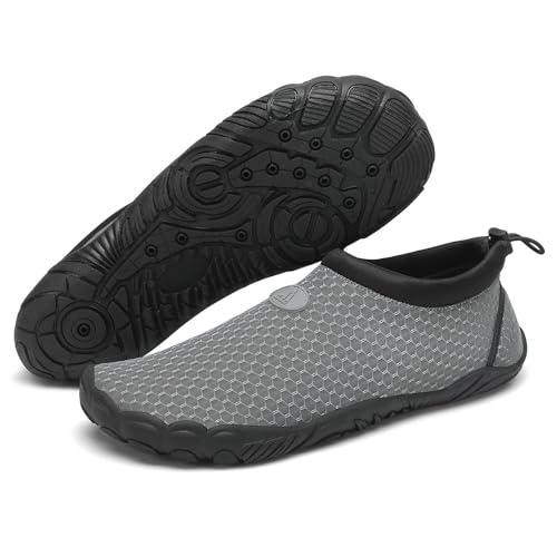 Zapatos de Playa y Natación Hombre Mujer Zapatillas de Agua Antideslizantes Ligeras Secado Rápido Gris 42 EU