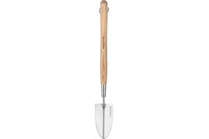 Berry&Bird Garden Trowel with Long Handle, 23.43in Stainless Steel Short Shovel with Wood Handled for Digging, Gardening, Transplanting, Planting and Weeding