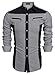 Coofandy Men's Slim fit Long Sleeve Patchwork Contrast Color Casual Shirts