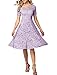 AONOUR Women's Vintage Floral Lace Elegant Cocktail Formal Swing Dress with Short Sleeve