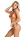 YiZYiF Women’s Sheer Extreme Bikini Halterneck Top and Tie Sides Micro Thong Sets Red