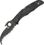 Spyderco C12SBBK2W Matriarch 2 Folding Knife with Emerson Opener, Black, 3.57-Inch