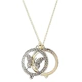 Butterfly Necklace Pendant 6X Magnifying Glass Gold Tone Gift for Sight Impaired